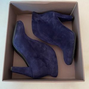 Navy Suede Ankle Boots 